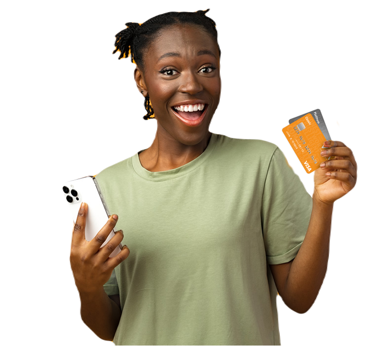 Woman holding Credit Card
