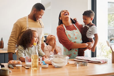 happy family at home